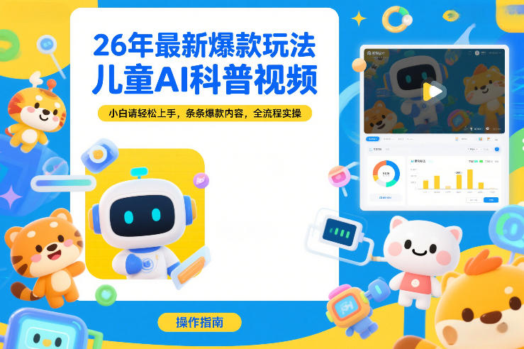 26年最新爆款玩法,儿童AI科普视频,小白请轻松上手,条条爆款内容,全流程实操-知乎者也