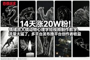 14天涨20W粉!情绪放大镜动物心理学短视频制作教学,流量太猛了,多平台发布撸平台创作者收益-知乎者也