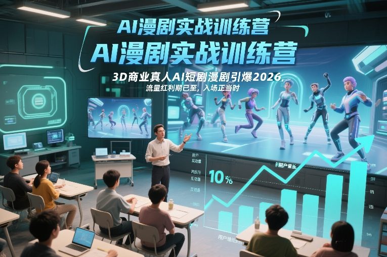 AI漫剧实战训练营,3D商业真人AI短剧漫剧引爆2026,流量红利期已至,入场正当时-知乎者也