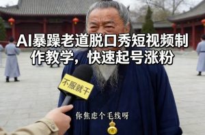 AI暴躁老道脱口秀短视频制作教学,快速起号涨粉-知乎者也