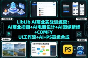 LibLIb AI商业实战训练营：AI商业插画+AI电商设计+AI图像精修+COMFY UI工作流+AI+PS高级合成-知乎者也