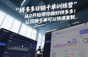 拼多多日销千单训练营,从0开始带你做好拼多多,让日销千单可以快速复制(更新26年1月)-知乎者也