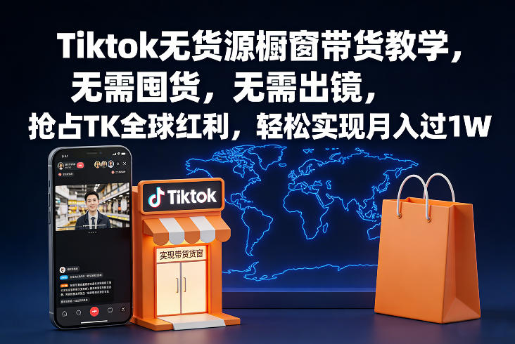 Tiktok无货源橱窗带货教学，无需囤货，无需出镜，抢占TK全球红利，轻松实现月入过1W-知乎者也