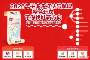 2026年拼多多打法导航课,整合玩法,带你找准新方向,获得一套可操作可保存的玩法模板-知乎者也