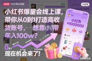 小红书爆量会线上课,带你从0到1打造高收益带货账号,想靠小红书带货年入100w?现在机会来了!-知乎者也