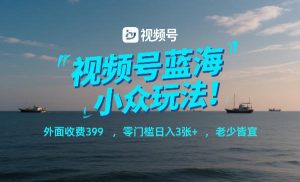 视频号蓝海小众玩法!外面收费399,零门槛日入3张+,老少皆宜-知乎者也