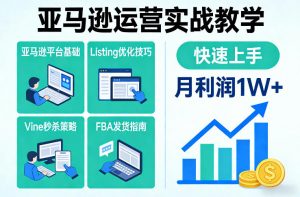 亚马逊运营实战教学,亚马逊平台+Listing优化+Vine秒杀+FBA发货等,快速上手,实现店铺月利润1W-知乎者也