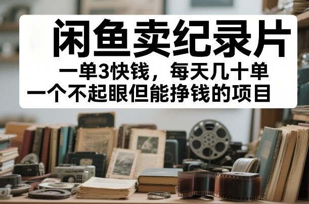 闲鱼卖纪录片,一单3快钱,每天几十单,一个不起眼但能挣钱的项目【揭秘】-知乎者也