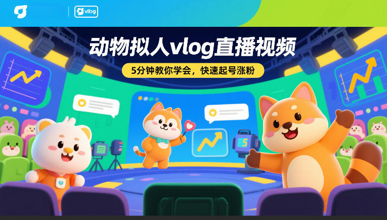 动物拟人vlog直播视频,5分钟教你学会,快速起号涨粉-知乎者也